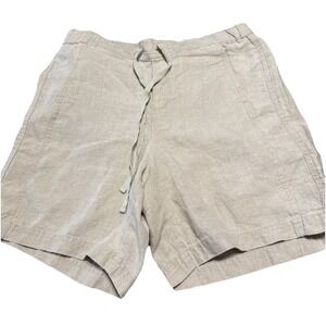 J Jill Love Linen Size Small Petite 100% Linen Shorts Khaki Beige NWT